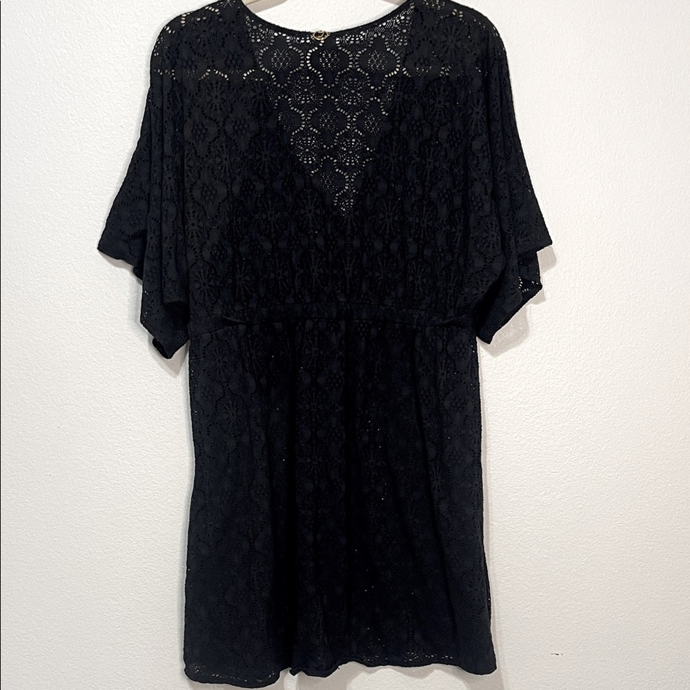 Jantzen Black Lace Swim Coverup Size XL Empire Waist 18” to 23” - Picture 3 of 6
